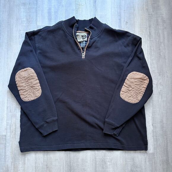 Backpacker Black and Brown Turtleneck Quarter Zip Sweater XL - Picture 1 of 4
